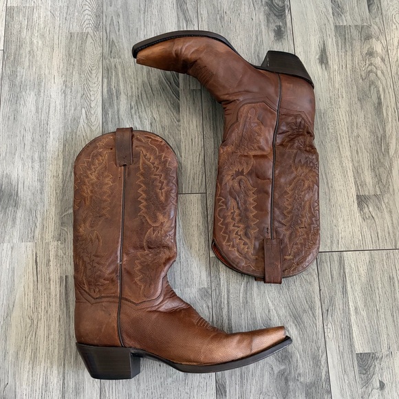 Dan Post Shoes - Dan Post Brown Leather Western Cowboy Boots